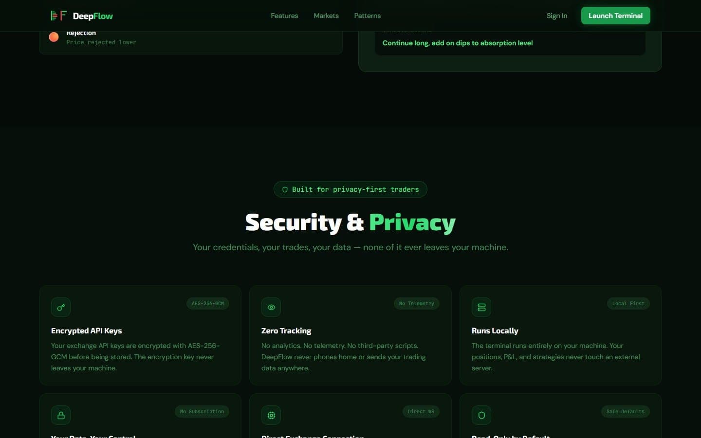 DeepFlow security and privacy features
