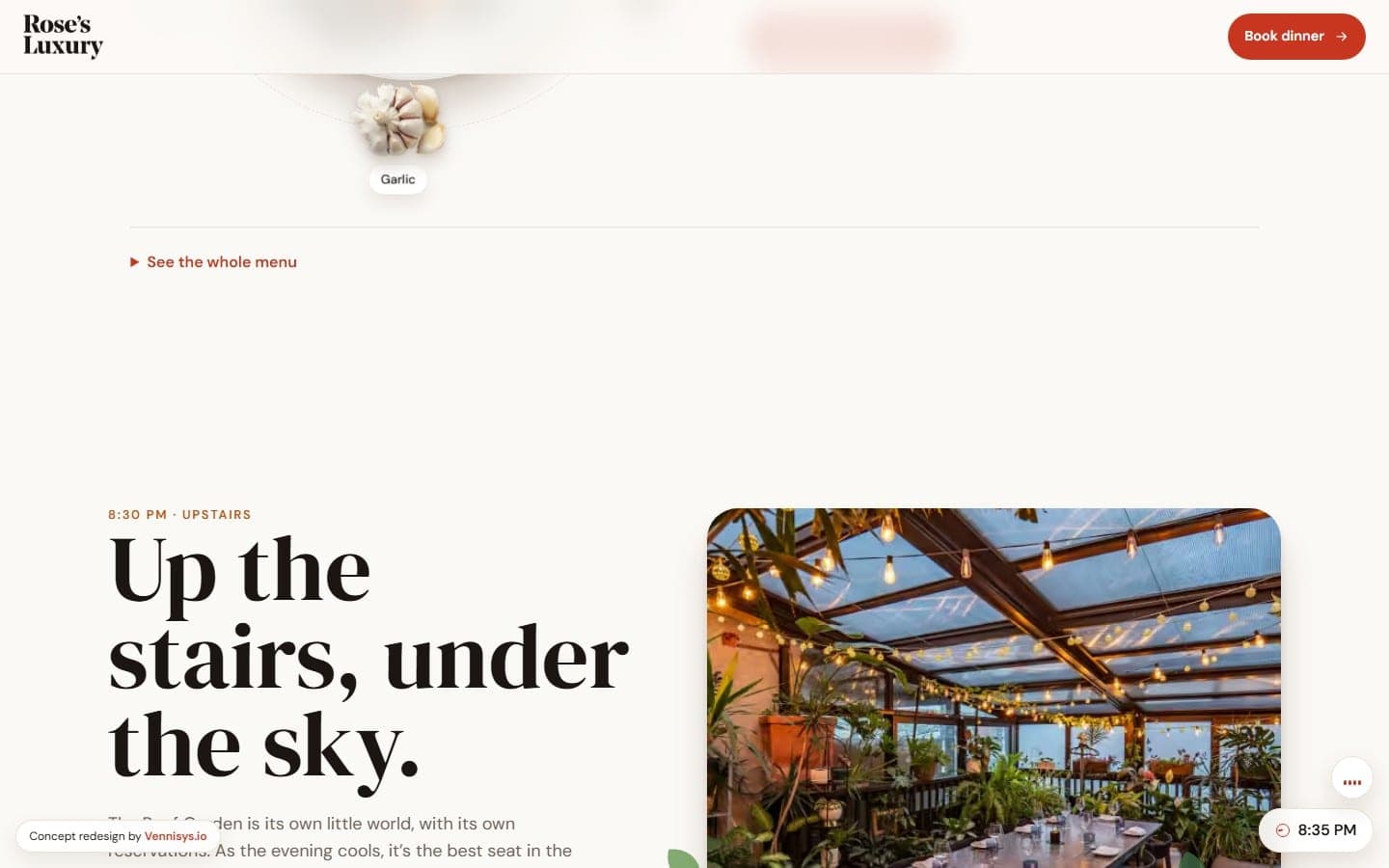 The roof garden chapter of the concept